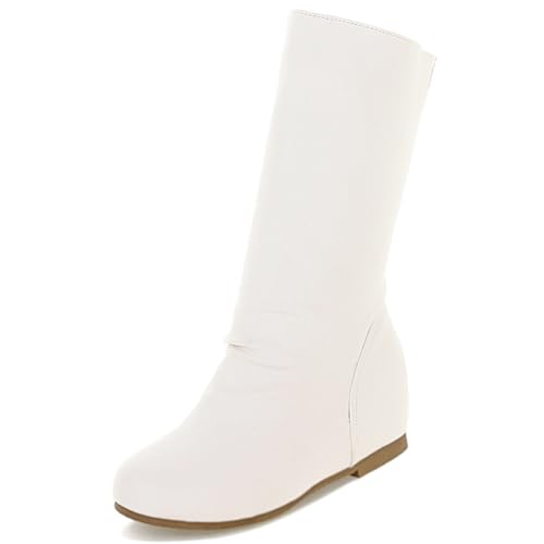 Boots moccasin mi-mollet femme Gicoiz compensées bout rond