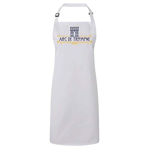 Tablier cuisine blanc chic Arc de Triomphe | Tissu premium style luxe