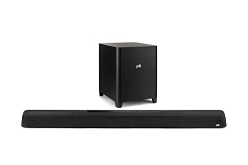 Polk Audio MagniFi Max AX 7.1.2 Heimkino Soundbar mit Wireless Subwoofer, Dolby Atmos, DTS:X, HDMI eARC, Bluetooth, AirPlay 2, Google Chromecast, Schwarz