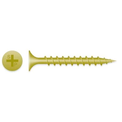 (2000) 8x3 Phillips Bugle Head Coarse Thread Exterior Yellow Zinc Deck Screw #138189