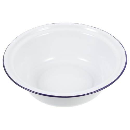 TOYANDONA Tazón de Esmalte Vintage de Cuenco y Profundo para Sopa y Ensalada Cuenco de Esmalte Doméstico con Borde Enrollado Resistente y Fácil de Limpiar para Cocina