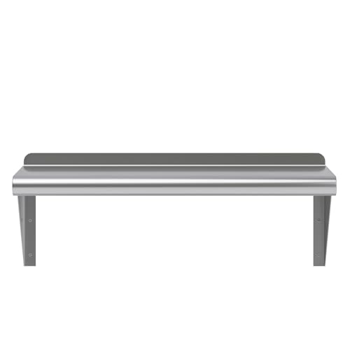 Image of AmGood 10 in. x 24 in. Stainless Steel Wall Shelf | NSF | Metal Shelving | Garage, Laundry, Storage, Utility Room | Restaurant, Commercial Kitchen