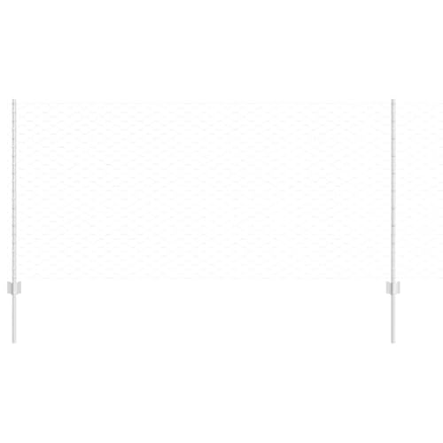 vidaXL Zaun mit Pfosten Silber 1 x 50 m Stahl, Verstellbare Außenumzäunung, moderner Gartenzaun, stabiler Raumteiler, vielseitige Sichtschutzlösung für Gärten