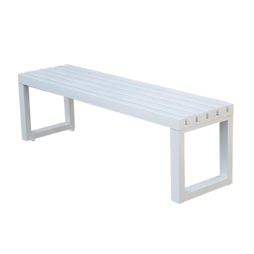 Banc de jardin en fer forgé blanc 99 cm, finition haut de gamme et durable