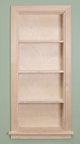 Image of 14x36 Aiden Recessed Wall Niche Medicine Cabinet Replacement, in The Wall Bathroom Cabinet Insert Shelf /Shelves, Made in North America, Real Wood, NO MDF, Plain, Unfinished