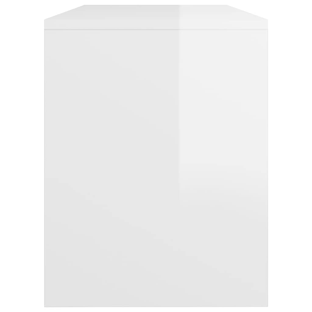 Sgabello da toeletta bianco lucido, in legno, 70 x 35 x 45 cm, imbottito con vano portaoggetti, versatile sgabello da toeletta e panca per pianoforte, per camera da letto e spogliatoio, comodo e