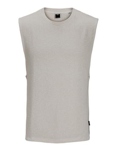 Tee Homme JACK & JONES Jcohorizon Bouclé SL, débardeur texturé col rond pour look urbain