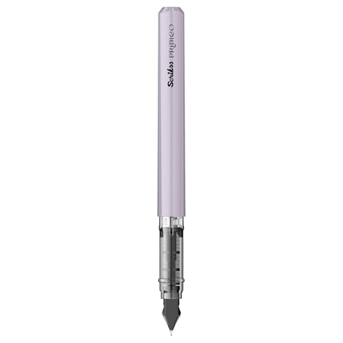 Image of Scrikss Primeo Medium Nib Fountain Pen | 3 Cartridges Included | Stainless Steel Nib & ABS Body | Lilac | in Blister Pack