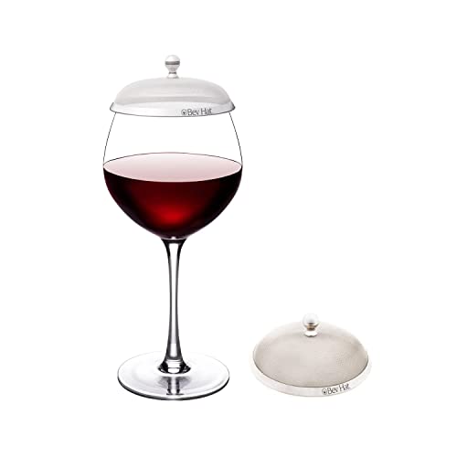 BEV HAT Stainless Steel Drink Covers (2 Pack) Wine Glass Covers for Outdoors Protect Cocktails Coffee Mugs Tea Cups Beers Keep Bugs Out Wine Accessories & Drink Lids
