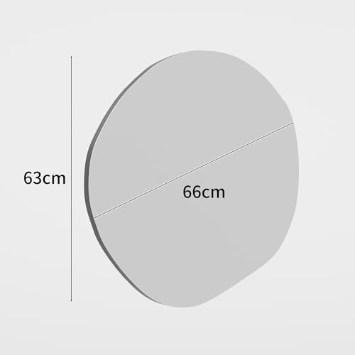 Albatros Designerspiegel Asymmetrisch 66 x 63 cm – Wandspiegel oder Türspiegel, Moderne organische Form – Spiegel Oval und Groß – Asymmetrischer Spiegel unförmig und Rahmenlos, Mirror Wall – Bild 6