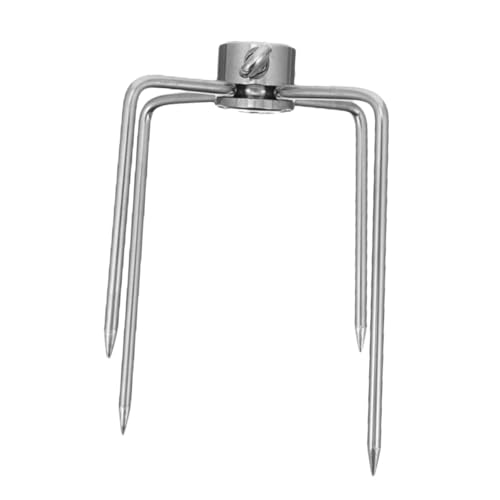 DIYEAH Tenedor para Barbacoa Rotatoria de Acero Inoxidable con Tornillo Accesorio para Pinchos y Brochetas Asados al Aire