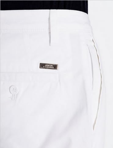 A | X ARMANI EXCHANGE Men's Basic Stretch Dobby Chino, White, 30R3