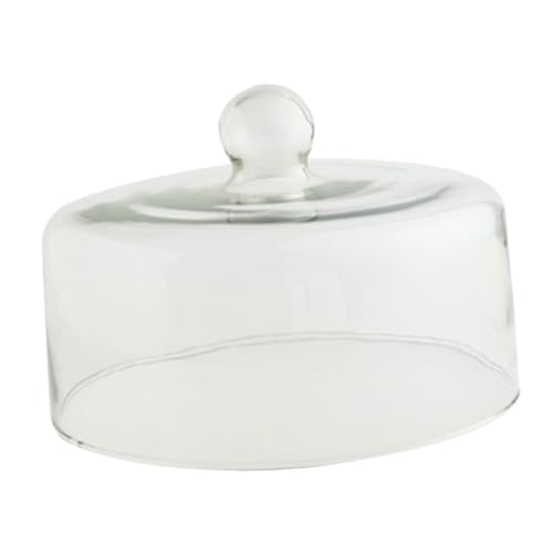 Genérico Campana para Tartas de Vidrio Transparente Cubierta Protectora Antipolvo con Diseño Angular Tapa para Exhibir y Conservar Alimentos