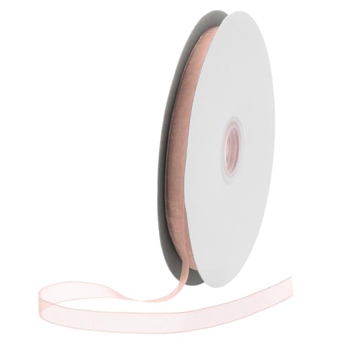 DMiotech 100 Yards Organza Ribbon 3/8" Silver Brown Chiffon Ribbon