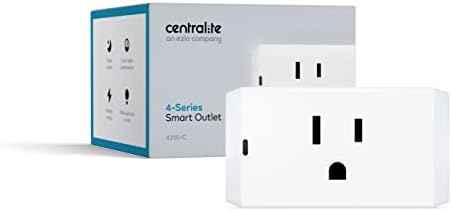Centralite by Ezlo Zigbee Smart Outlet for Home Automation - 4-Series Smart Outlet Compatible with Ezlo, SmartThings, Wink, Hubitat, Vera Plus, Echo Plus, Echo Show, and other Zigbee devices