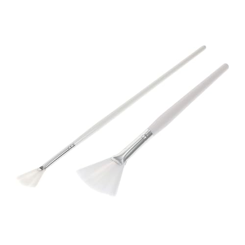 WOFASHPURET Facial Mask Brush Set Soft Fan Shaped Applicator Long Handle Skin Care Brush for Beauty