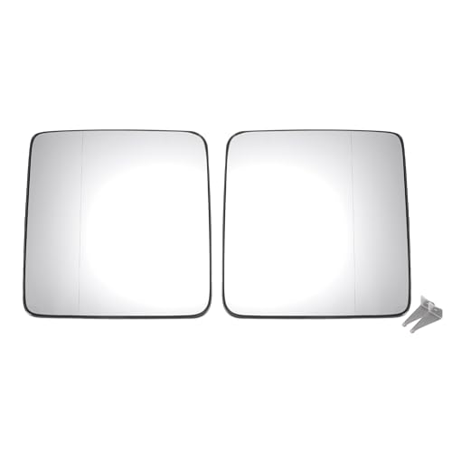 X AUTOHAUX Pair Car Rearview Left Right Side Mirror Glass Replacement W/Backing Plate Heated for Jeep Wrangler JK 2018 for Jeep Wrangler 2011-2017