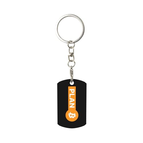 BYOBLU Bitcoin Plan B Keychain for Men Women Aluminium Metal