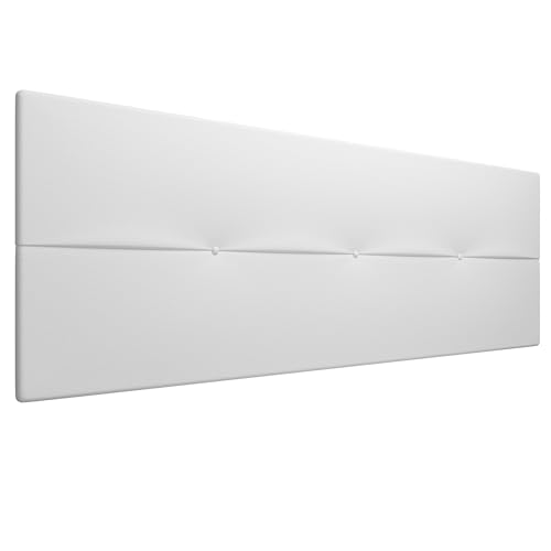 LA WEB DEL COLCHON Cabecero tapizado Julie para Cama de 180 (190 x 55 cms) Blanco Polipiel