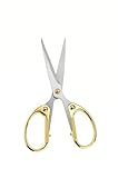 5' Stainless Steel Scissors Sharp Blades - Ambidextrous Comfort Grip Multipurpose for Office, Home, School, Crafts, Fabric - Ideal Gift (Gold)