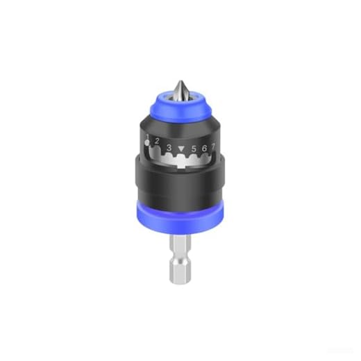 Marchfunny Localizador de profundidad ajustable para destornilladores con control de profundidad fiable y embrague integrado para una inserción segura y precisa del tornillo (azul y negro)
