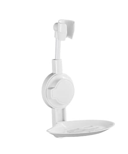 Xlandalyuefa White Adjustable Shower Head Holder 1Pcs Wall Mount Bracket Hose Stand Suction Handheld Wand For Bathroom
