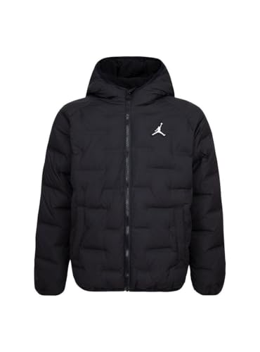 Nike Jordan Big Kids Welded Repel Synthetic Fill Puffer Jacket, Black, Large (Big KIds)