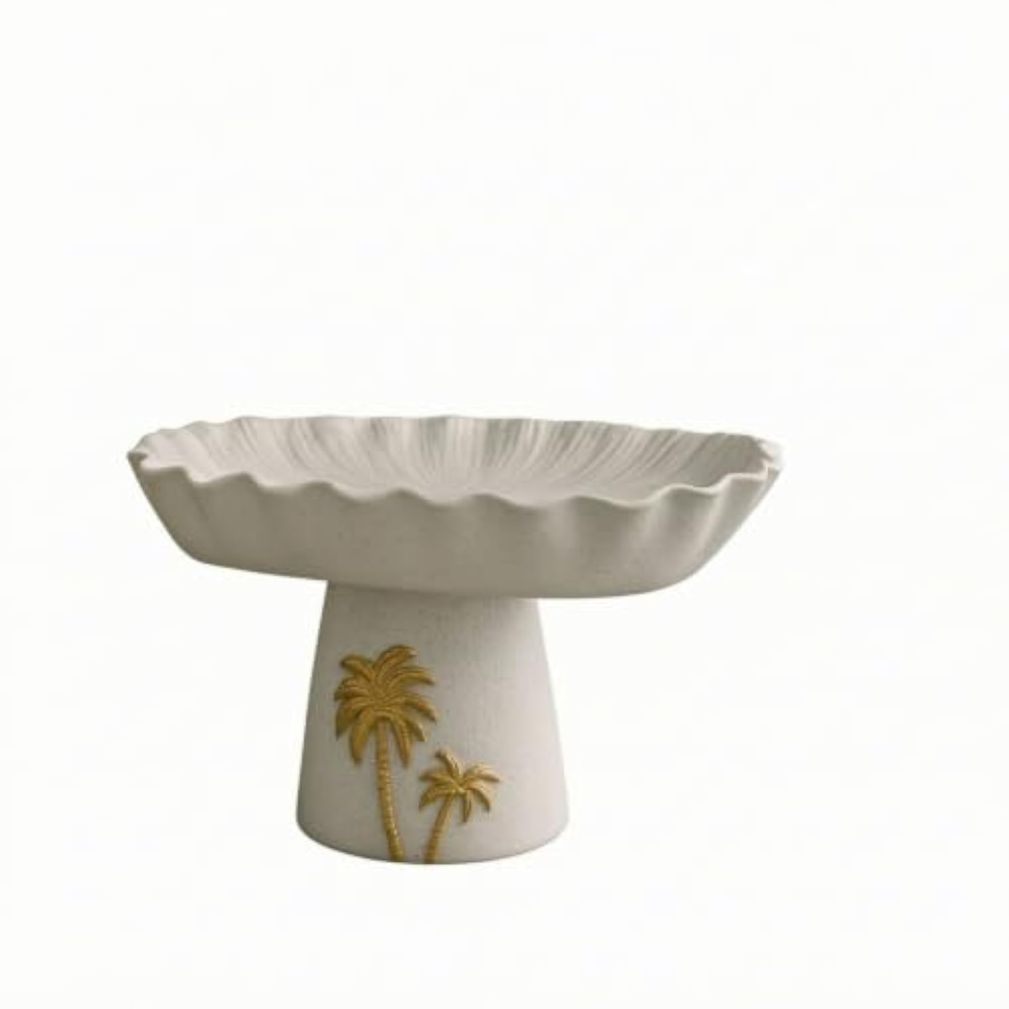 Coastal Resin Pedestal Tray, Sculptural Design