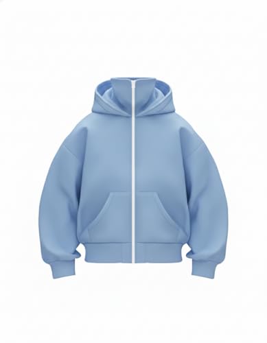 Image of Koverify Plain Cotton Hooded Neck with Mask Stylish Balaclava Zipper Hoodie