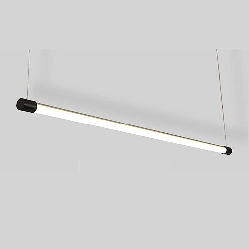 Lustre LED dimmable contre la lumière agressive suspension linéaire noire pour bar
