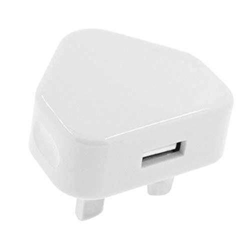 Adaptador de enchufe USB de 3 pines para el Reino Unido, enchufe de pared, puertos USB para teléfonos, tabletas, dispositivos recargables para viajes a casa, color blanco Candybarbar