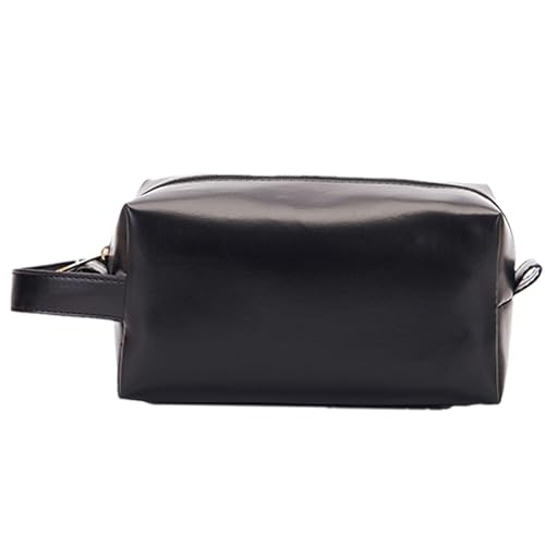 Gungtj Bolsa organizadora de artículos de aseo personal para hombre, piel sintética retro, mochila grande para colgar, bolsa de cosméticos resistente al agua, (8.27 x 3.54 x 4.72 pulgadas), perfecta