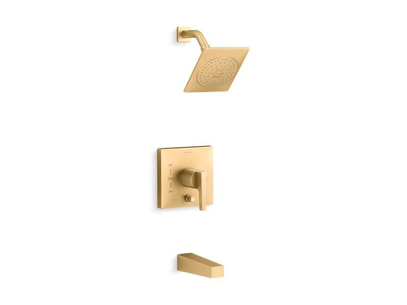 Garniture de bain douche Kohler Honesty K-T99763-4-2MB laiton brossé moderne