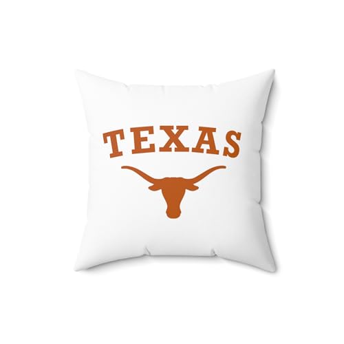 Texas Longhorn Square Pillow Couch Loveseat Recliner Chair Bedroom Home Decor Game Day Gift