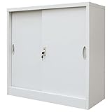 vidaXL Armario 90x40x90 cm Gris Puertas Correderas Oficina Almacenaje Orden