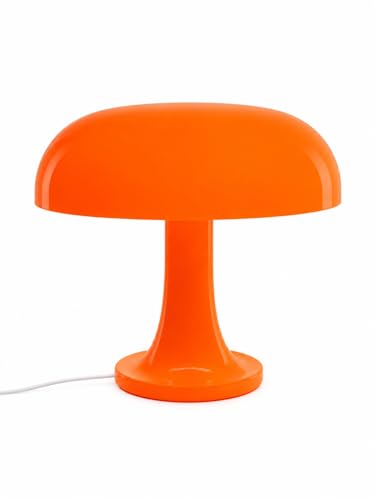 Classic Pilzlampe Orange Retro Mushroom Tischlampe mit warmem Ambientelicht Vintage Design Lampe für Wohnzimmer Schlafzimmer & Modern Interior (Kleine Variante - 25 cm)