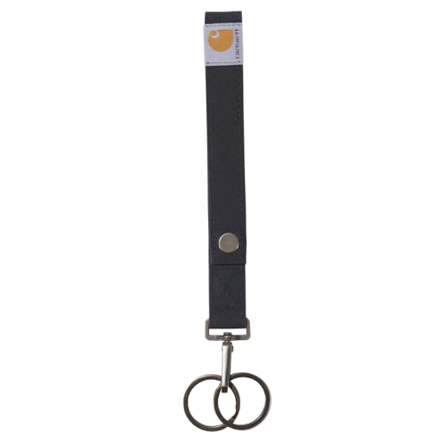Carhartt Nylon Duck Wrist Lanyard Water-Repellent Nylon Key Lanyard with Swivel Clip and Split Key Rings Black