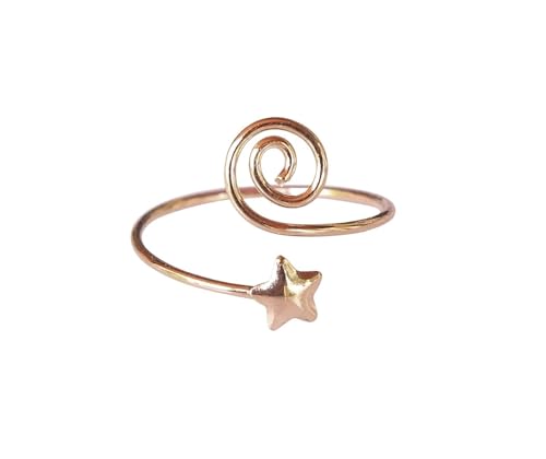 Anillo de dedo del pie ajustable que no aprieta con estrella dorada