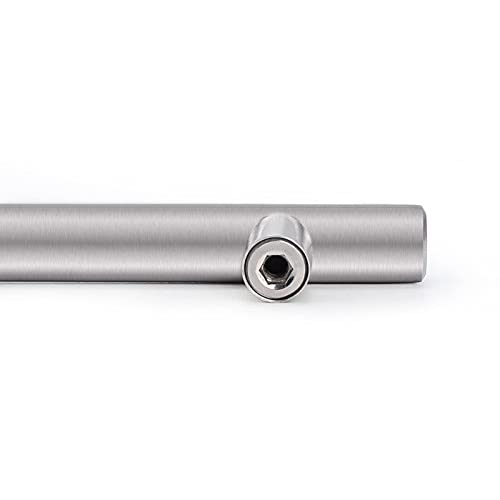 Image of Probrico 20 Pack| 5 Inch Hole Centers Kitchen Cabinet Pulls Brushed Nickel Euro Style T Bar Handles Cupboard Stainless Steel Modern Cabinet Hardware