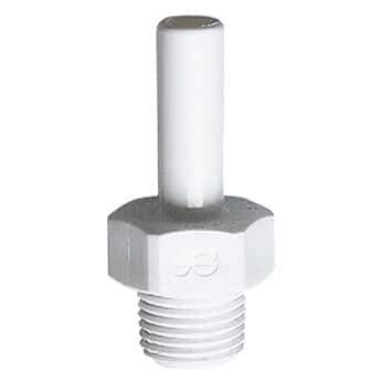 John Guest - PP051223W Stem Adapters, 3/8 OD Tube to 3/8 NPT(M), PP, 10/Pk