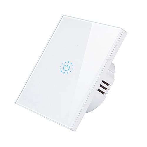 Interruptor de luz táctil de 1 vía con panel de vidrio templado multicolor AC 110-240V