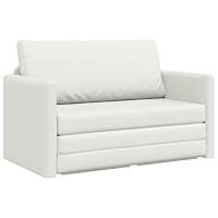 vidaXL Canapé-Lit Blanc 124 x 71 x 78 cm Simili Cuir