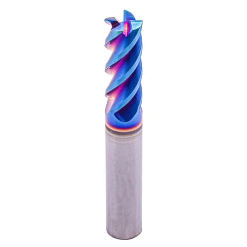 Image of BestParts HRC65 Tungsten Carbide Square End Mills - TiAlsiN Nano Coated, 4 Flute, 45 Degree Helix, 3 /8 inch Cutting Diameter, 3 /8 inch Shank Diameter, 1 inch Length of Cut, 2-1 /2 inch Overall Length
