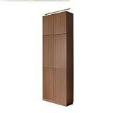 MiHAMAの家具 突っ張り 壁面ラック 扉付 ダークブラウン 幅90cm 奥行22cm