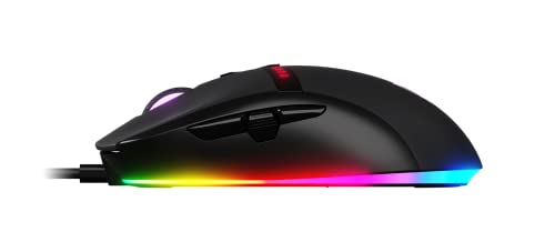 Invar Mouse da gioco USB, 12400 DPI regolabili, 9 pulsanti programmabili, 10 modalità di illuminazione RGB, ultra leggero, sensore ottico ergonomico, PC/Mac, nero - Mouse gaming - Immagine 2