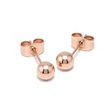 [凛りん] ピアス 3mm ピンクゴールド ボール シンプル 小さい 丸玉 丸型 金属アレルギー対応 つけっぱなし サージカルステンレス 両耳用 2個セット