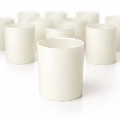 Opiniones de Velas en frasco que puedes comprar esta semana. 42 Glowish Juego de 12 Frascos para Velas de Vidrio 300 ml – Vasos para Velas Decorativos Beige Crema Mate – Recipientes Cilíndricos Aromáticas y Artesanales