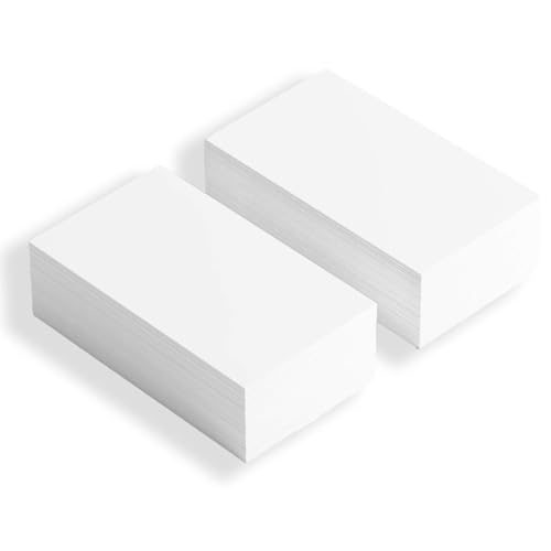 Image of Blank Business Cards White – Pack of 125 Plain White Cards 85 x 55mm – Small Blank Cards for Flash Cards, Crafts, Notes & Place Cards, Made in UK