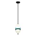 VAXCEL Somerset LED Bronze Mini Pendant Ceiling Light Blue and White Glass