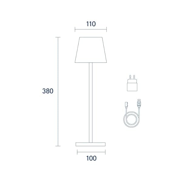 SIGOR Nuindie - Dimmbare LED Akku-Tischlampe Indoor & Outdoor, Höhe 38 cm, aufladbar mit Easy-Connect, 12 h Leuchtdauer… – Bild 10